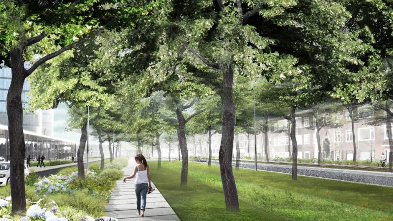 Render groene Croeselaan, Utrecht.