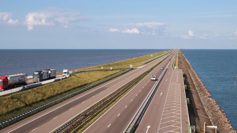 A picture of the Afsluitdijk in the Netherlands