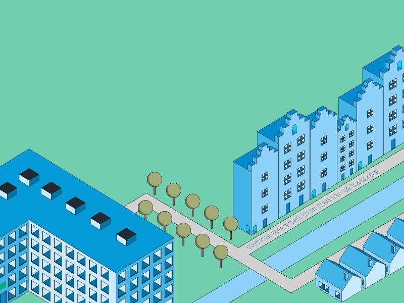 An illustration of the webinar: 'Koersen naar een fietsvriendelijke stad'.