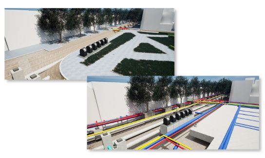 A visualization of the cables and pipelines in Schiedam.