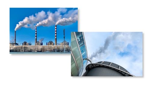 A collage of two photos. You can see emission.