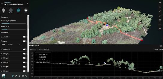 A screenshot of a 3D model with elevation information.