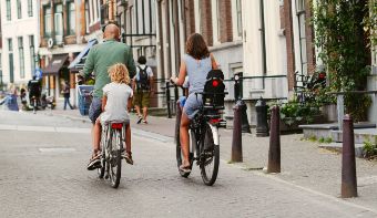 Cyclists in the city.