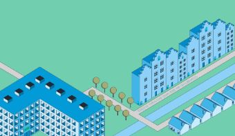An illustration of the webinar: 'Koersen naar een fietsvriendelijke stad'.